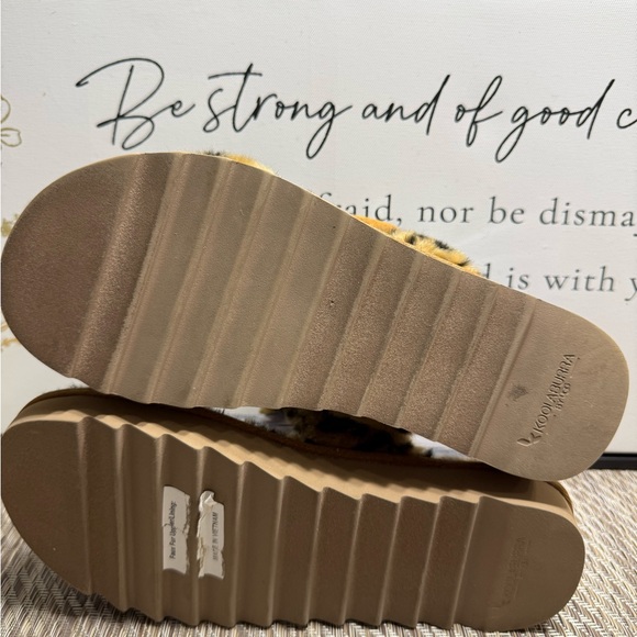 Koolaburra Furry Leopard Print Slippers Women SZ 8 Box4 - Picture 7 of 7